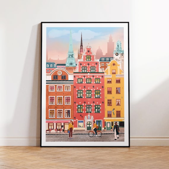 Stockholm, Sweden, Scandinavian print, Travel Print, Stockholm poster, Housewarming, Dorm Decor, Travel Poster, Stockholm art