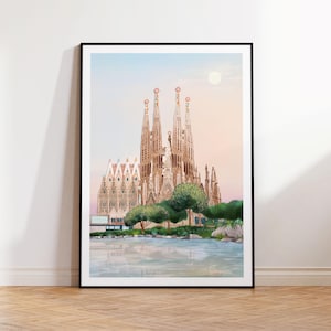 Sagrada familia Barcelona, Barcelona Kunstdruck, Sagrada familia Reisedruck, Sagrada familia Plakat, Reisedruck, Housewarming