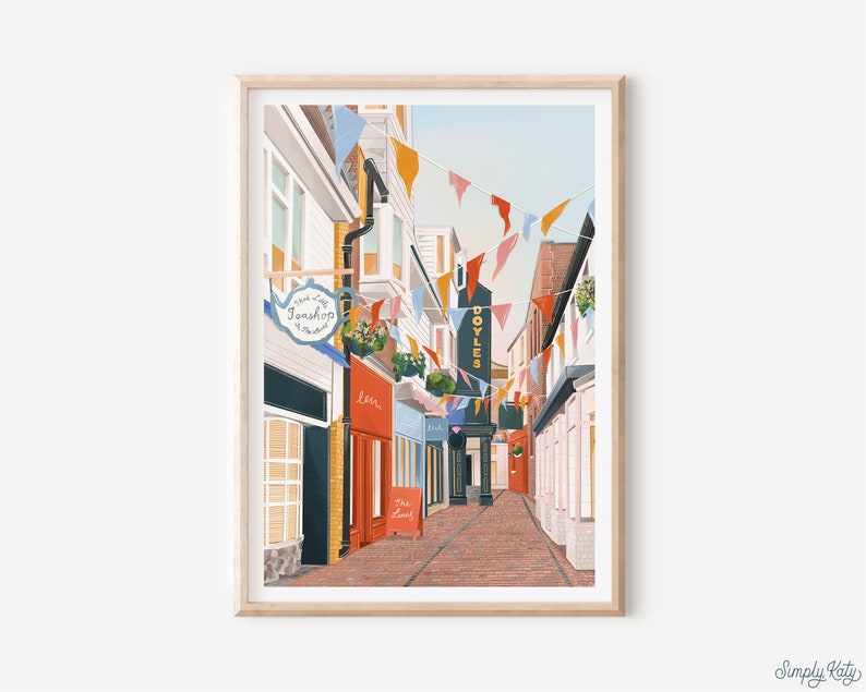 Brighton, Brighton The Lanes,Brighton print, Brighton poster, Brighton art, Brighton poster, Living room print, Seaside prints image 2