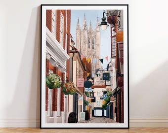 Canterbury, Canterbury Kunst, Canterbury Kunstdruck, Canterbury Druck, Canterbury Reiseplakat, Canterbury Plakat, Canterbury Geschenk, Canterbury