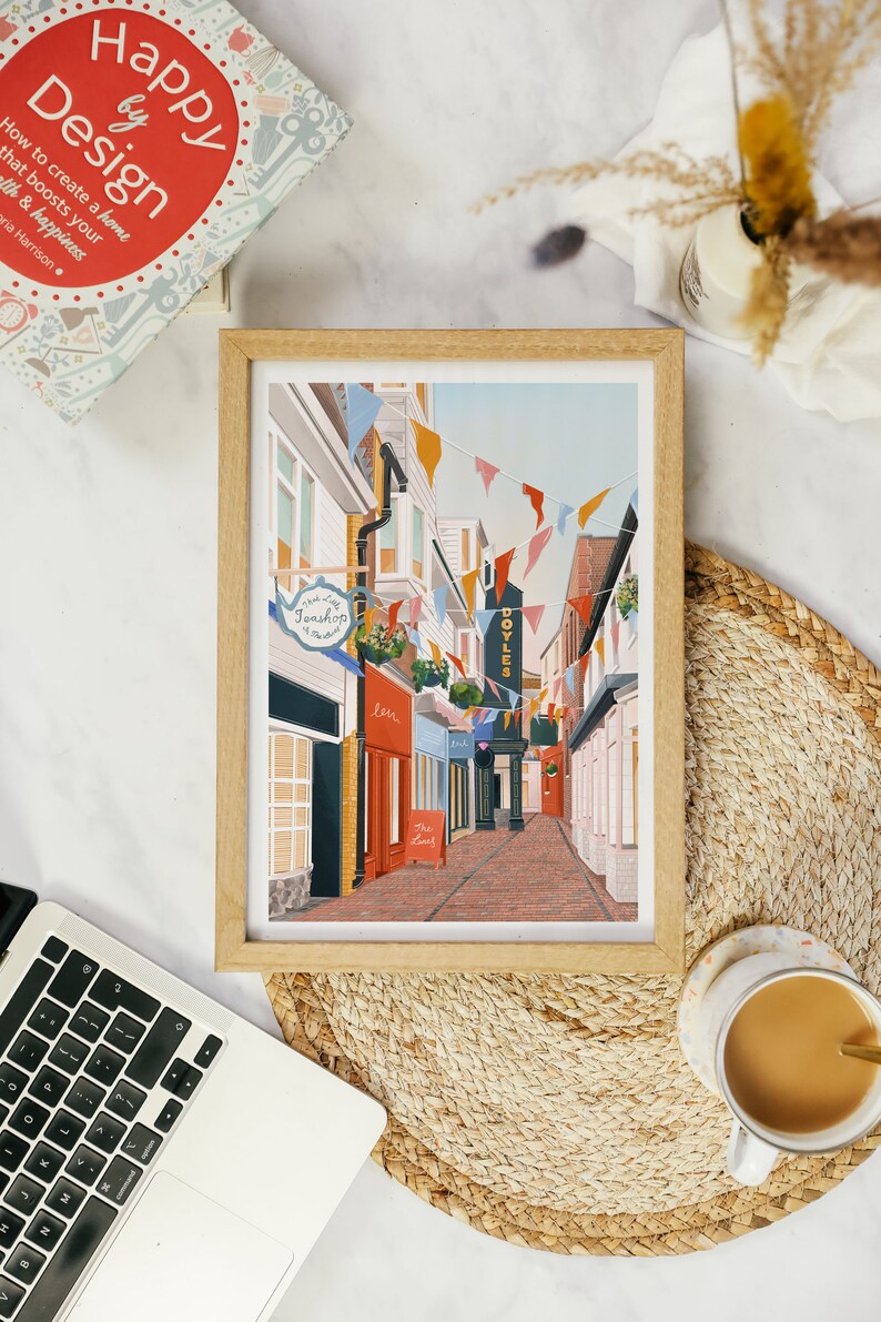 Brighton, Brighton The Lanes,Brighton print, Brighton poster, Brighton art, Brighton poster, Living room print, Seaside prints image 5