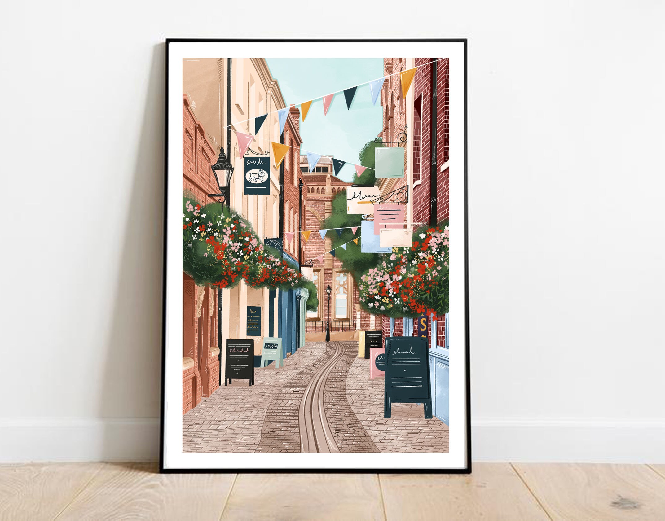 Exeter, Exeter Art Print, Travel Poster, Art, Gandy Street Exeter, Uk