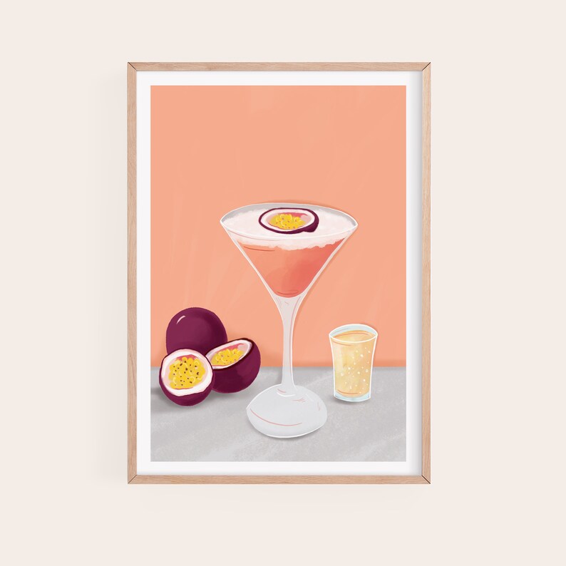 Pornstar Martini Cocktail Print Pornstar Martini Art Print Etsy