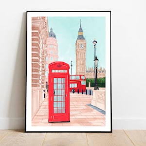 London art print, London wall art, London print, London art, Big Ben art print, London artwork, London travel poster, London england