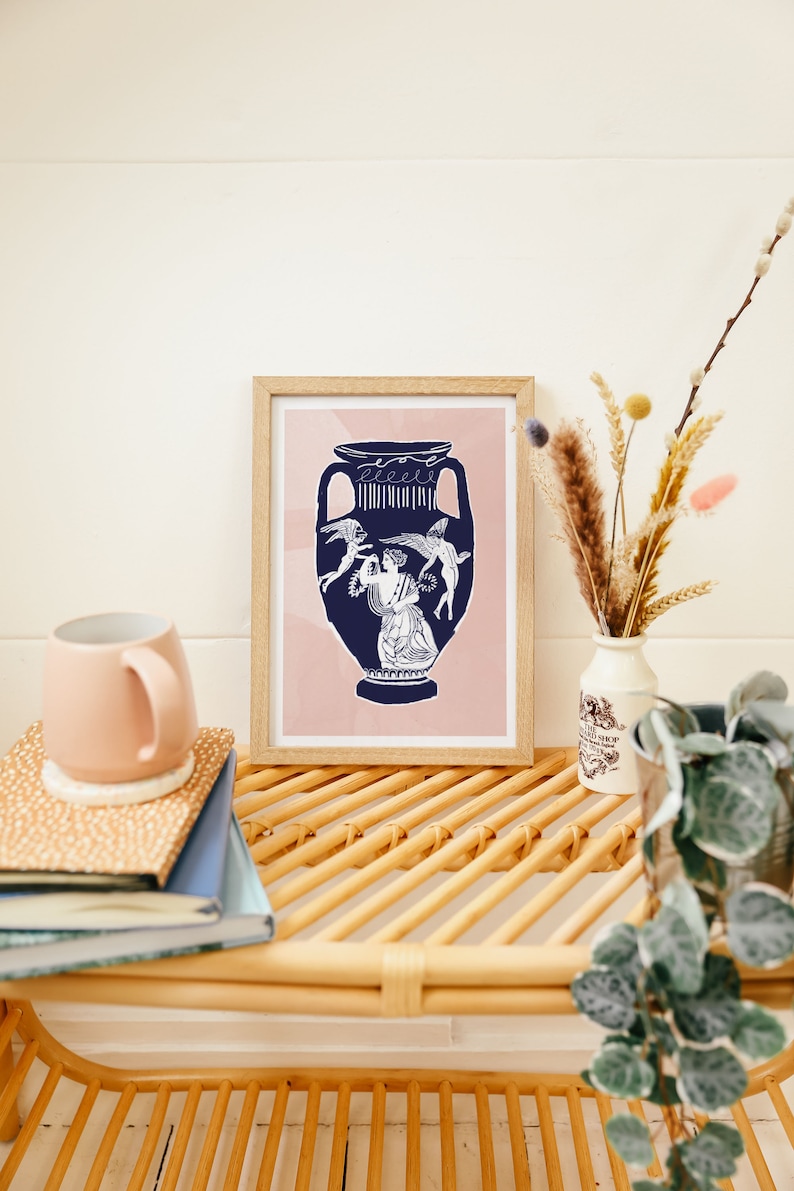 Greek vase,Vase,Greek gods art, Greek art print, Art print greek statue, Greek print, Home decor, Bedroom decor image 1