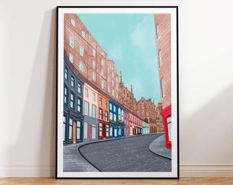 Impressão artística de Edimburgo, Edimburgo, pôster de Edimburgo, horizonte de Edimburgo, arte de parede de Edimburgo, arte da Escócia, presente de Edimburgo, arte da Escócia