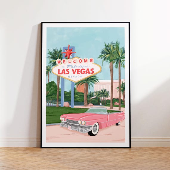 Las Vegas art print, Las Vegas art, USA art, Las Vegas print, Las Vegas poster, Vegas art, Las vegas nevada, Las vegas travel poster