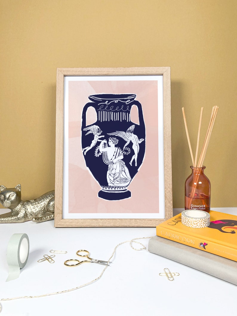 Greek vase,Vase,Greek gods art, Greek art print, Art print greek statue, Greek print, Home decor, Bedroom decor image 2