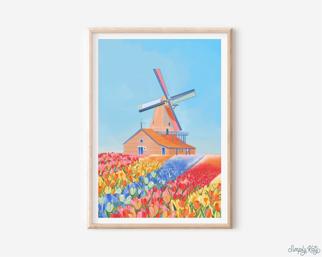 Amsterdam, Amsterdam Windmill Art Print, Amsterdam Art Print, Amsterdam