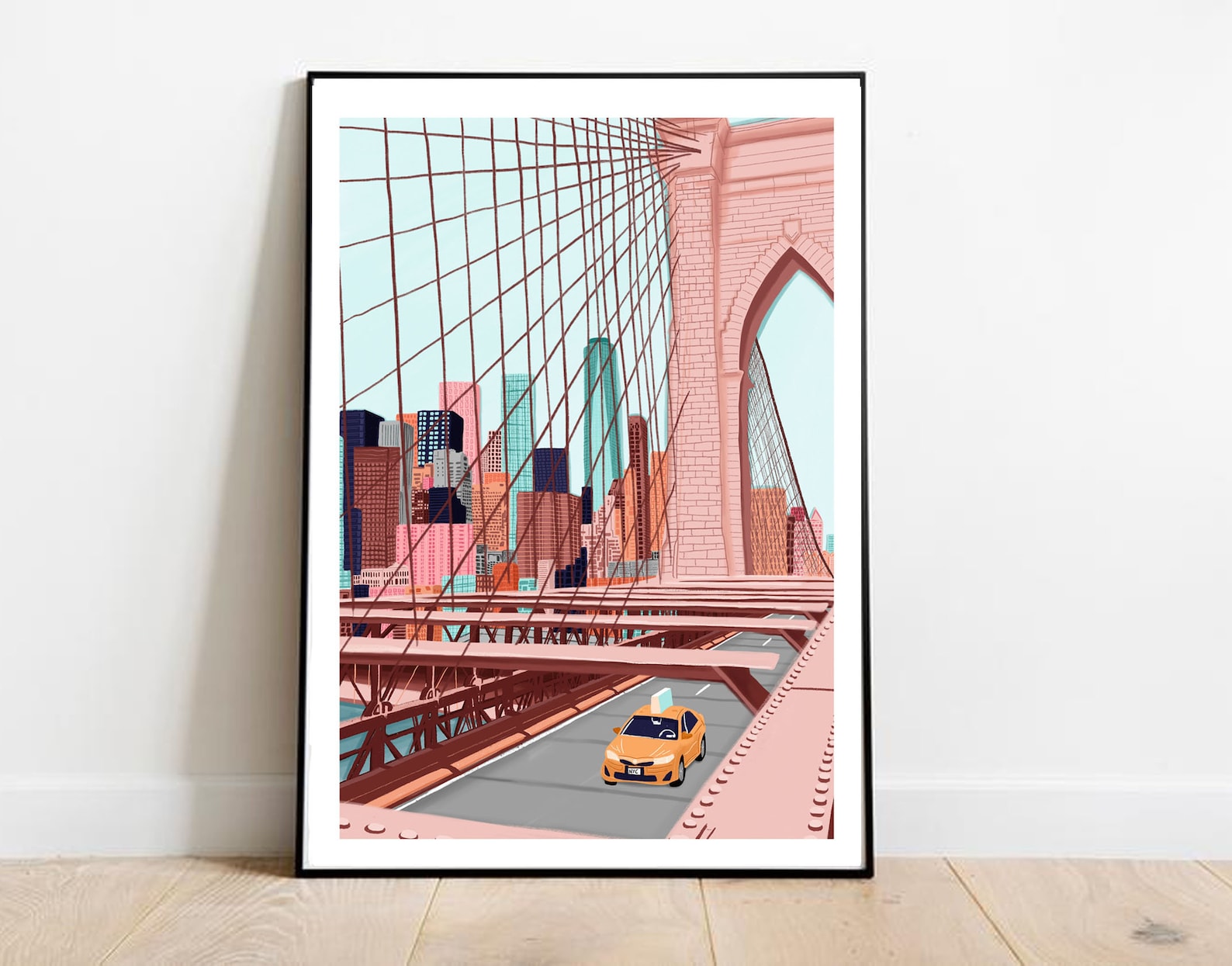 New York Brooklyn bridge New York art print New York art image 1.