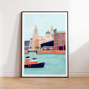 Liverpool,Liver Building,Albert Dock,Liverpool Art Print, Liverpool print, Liverpool poster, Liverpool art, Liverpool wall art, Travel Print