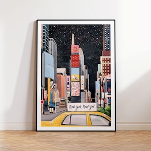Stampa di Times Square, arte di Times Square, poster di Times Square, stampa artistica di Times Square, arte di New York, stampa di New York, stampa di viaggio