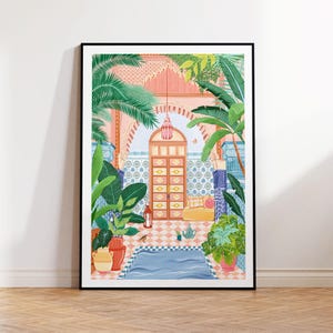 Marrakech, Maroc, décoration murale, maximaliste, affiche de ville, impressions de voyage, décoration d'intérieur, cadeau de pendaison de crémaillère