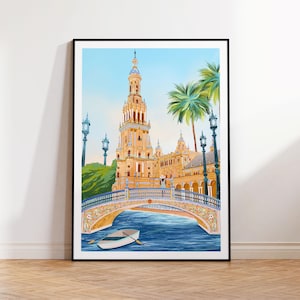 Seville, Seville Spain, Seville Travel Print, Seville Travel art, Seville art print, Seville poster, Spain Travel Print, Travel Print