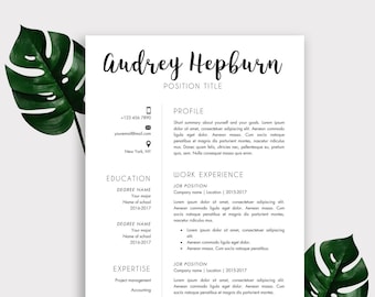 Resume Template | Cover Letter Template | Printable | Word Document | Editable | Professional CV | Instant Download | Resume Package Pro