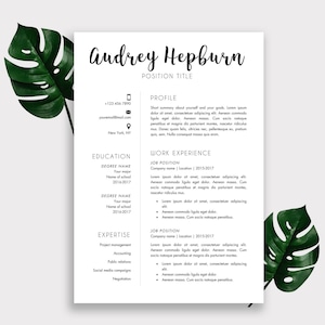 Resume Template | Cover Letter Template | Printable | Word Document | Editable | Professional CV | Instant Download | Resume Package Pro