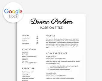 google docs resume template bundle 3x resume google docs etsy
