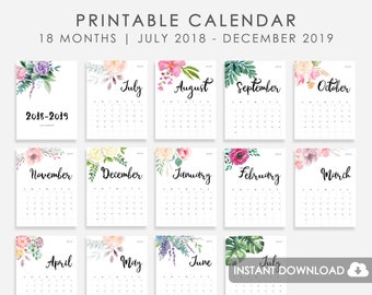 2018 2019 calendar etsy 2019 calenda