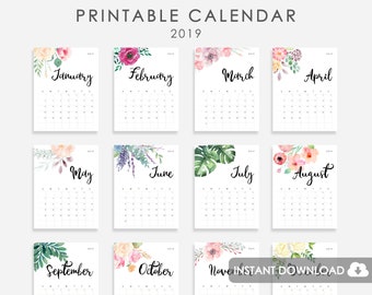 2019 calendar etsy calander