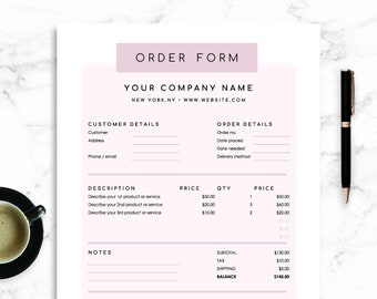 Purchase Order Form Template for Google Sheets and Excel - Etsy