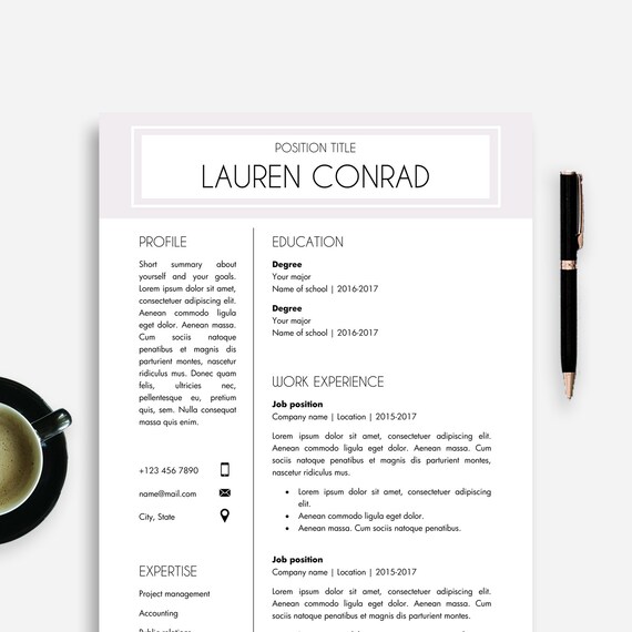 Resume Template Cover Letter Template Printable Resume Word Document Fully Editable Professional Cv Instant Download Resume Package Pro