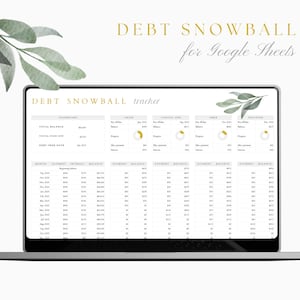 Debt Snowball Spreadsheet for Google Sheets, Debt Snowball Google Sheets, Snowball Debt Tracker
