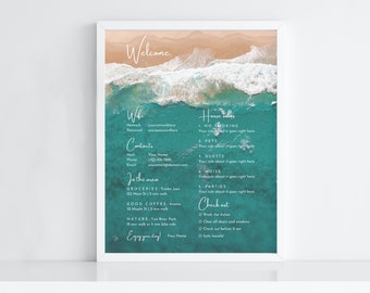 Beach Airbnb/Vrbo Welcome Sign Template | Canva