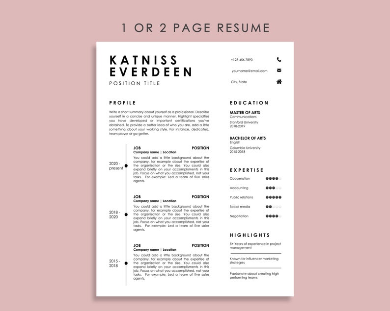 Google Slides Resume Template for Professionals, Minimal Resume Template Google Slides, Resume and Cover Letter Template, Resume Google image 4