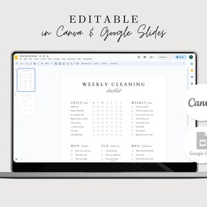Cleaning Schedule Editable Canva Google Slides - Etsy