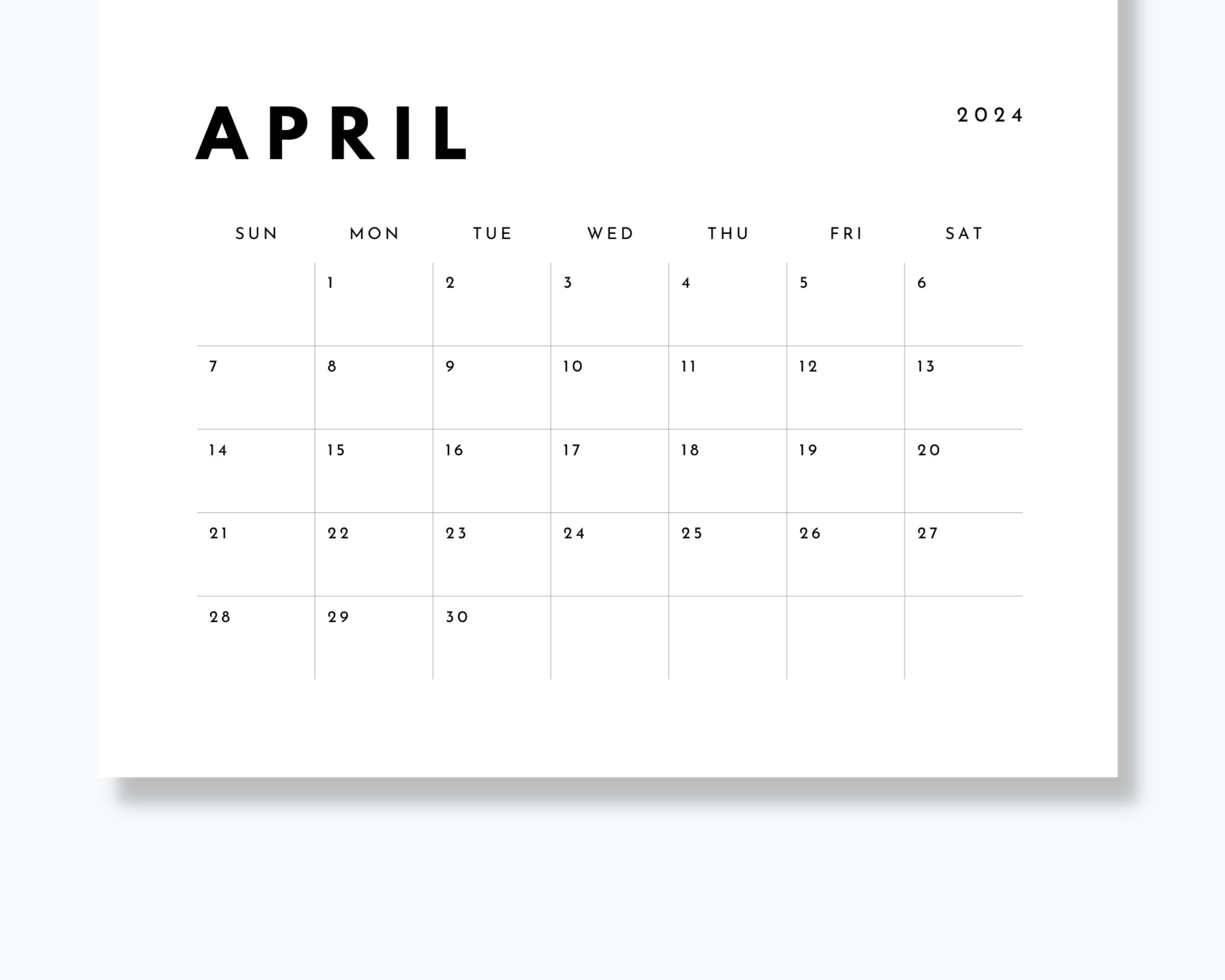 Plantilla de calendario 2024 Google Docs Canva Etsy México