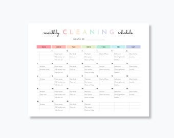 Monthly Cleaning Schedule: Google Sheets Template (digital Download) - Etsy