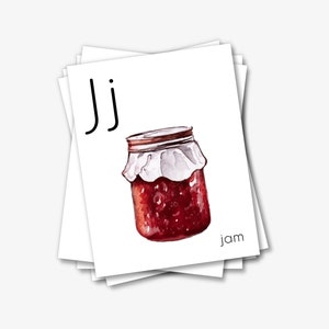 Alphabet Cards, Printable Alphabet Flash Cards, Watercolor ...