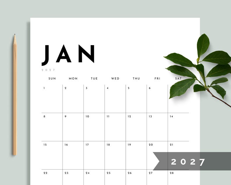 2027 Calendar Printable image 1
