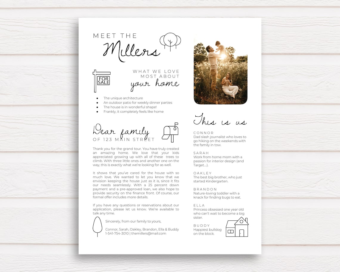 Voorbeeldbrief Bod Op Huis Huis Aankoop Brief Huurwoning Etsy Nederland