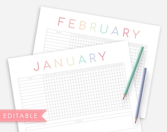 Editable Habit Tracker Printable