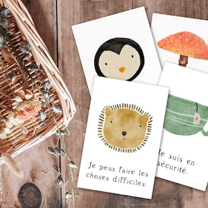 Cartes d'affirmation de langue française pour les enfants français