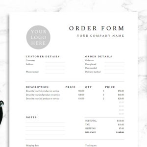 Order Form Template | Google Sheets