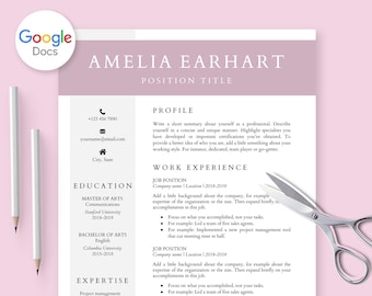 Resume Template for Google Docs, Cv Template Google Doc, Google Docs Resume + Cover Letter, Professional Resume Google Docs, Google Resume