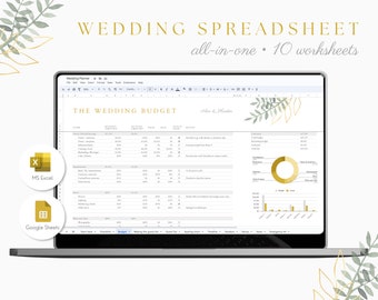 Wedding Planning Spreadsheet Excel Google Sheets Wedding Spreadsheet Wedding Planner Spreadsheet Wedding Budget Spreadsheet