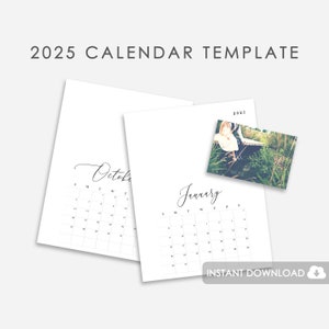2025 Calendar Template Digital Download
