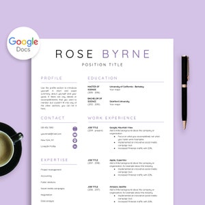 Resume Template Google Docs, Google Docs Resume + Cover Letter, Resume Google Docs, Google Doc Resume, Minimalist Resume Google Docs