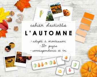 Bilingual French + English Autumn Montessori Materials | Preschool + Kindergarten
