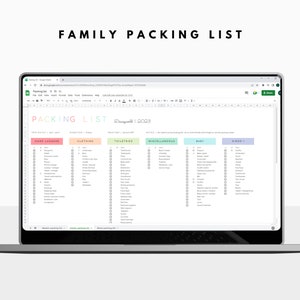 Packing List Template for Google Sheets - Etsy
