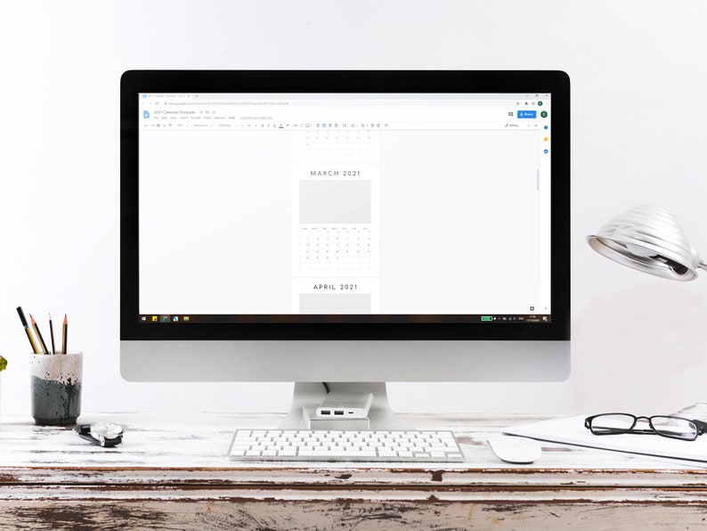 Calendar Template 2021 Google Doc 100% Editable | Etsy