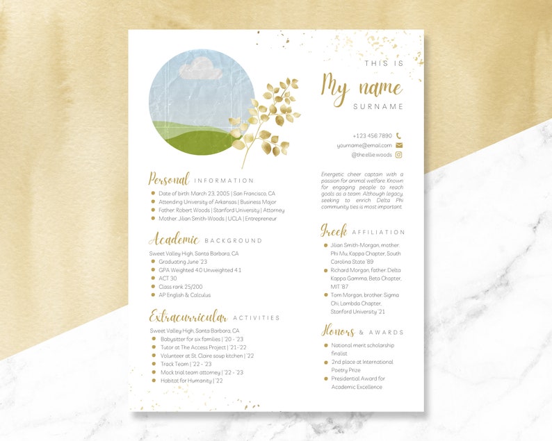 Sorority Social Resume Template | Canva image 3