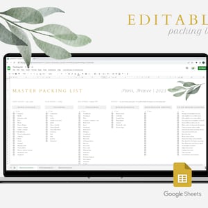 Editable Packing List Printable
