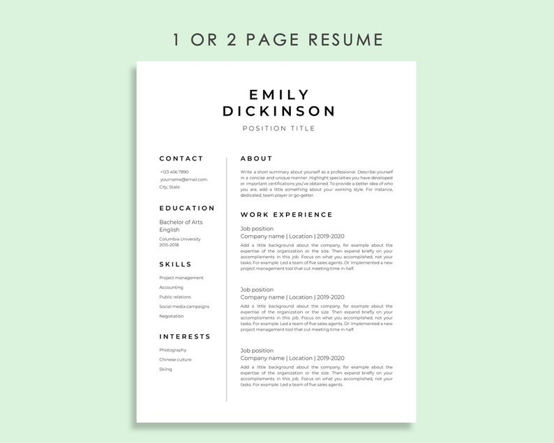 Black And White Resume Template Google Docs Black And White Resume Template Google Docs