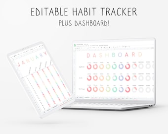 Habit Tracker Spreadsheet +  Printable