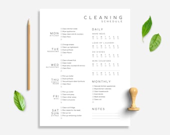Editable Cleaning Schedule | Minimal