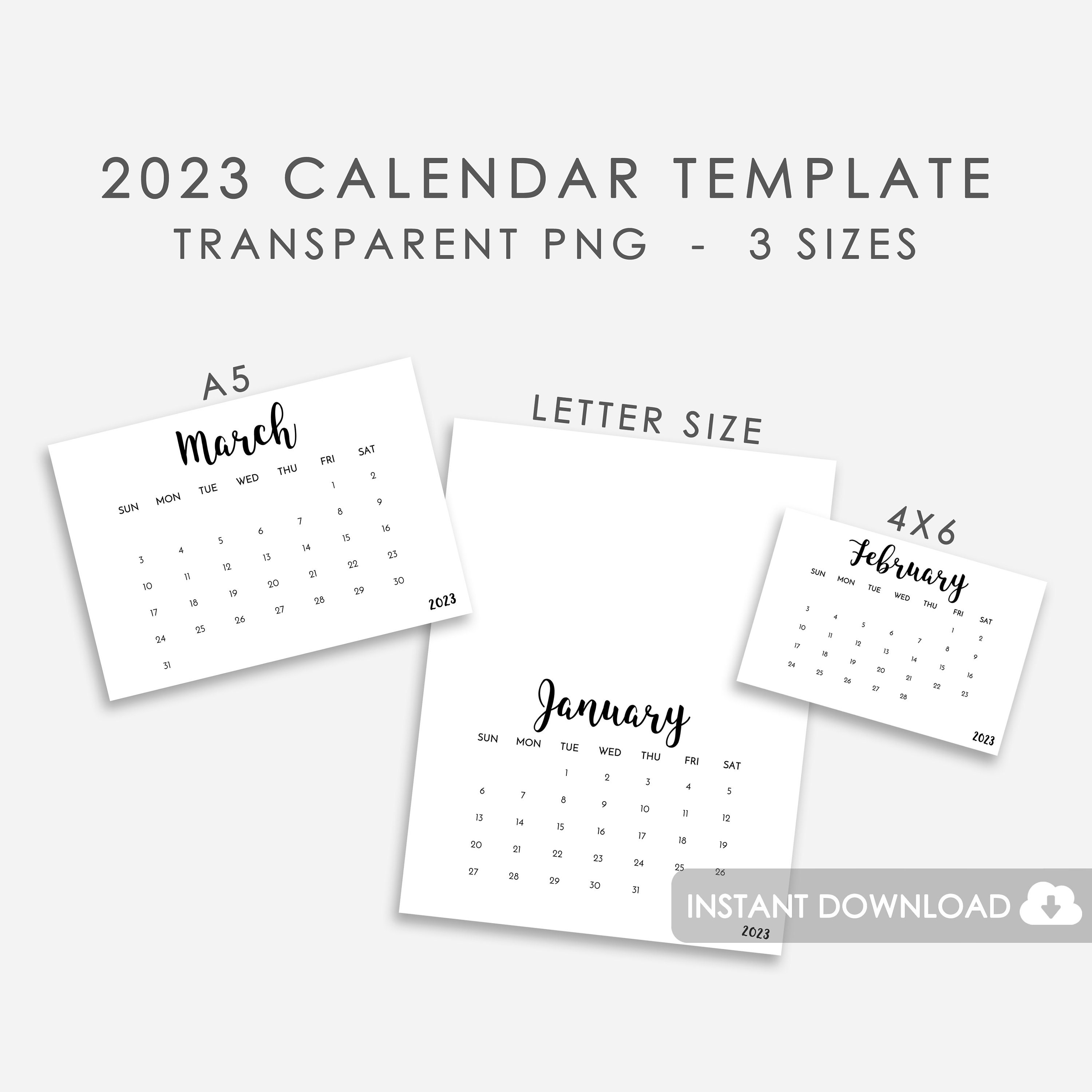 A5 2023 Calendar Template